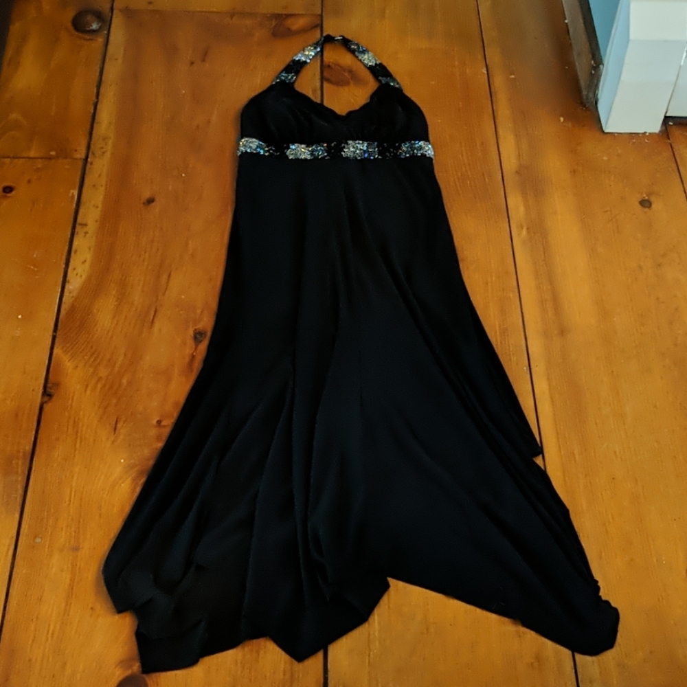 Dressy Beaded Halter Maternity Dress Size Small - Picture 2 of 8